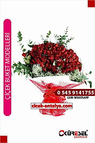 Kırmızı Gül Çiçek Buketi BK12 Çiçek Buketi antalya kırmızı gül sipariş